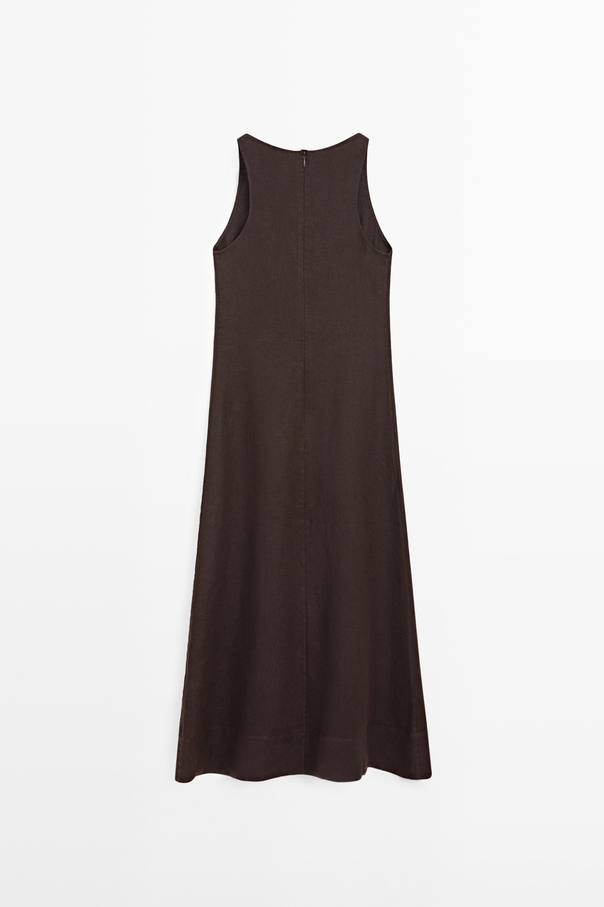 Linen halter midi dress